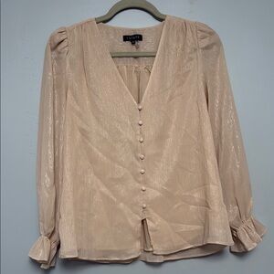 1. State Tan Flutter Sleeve Blouse Relaxed